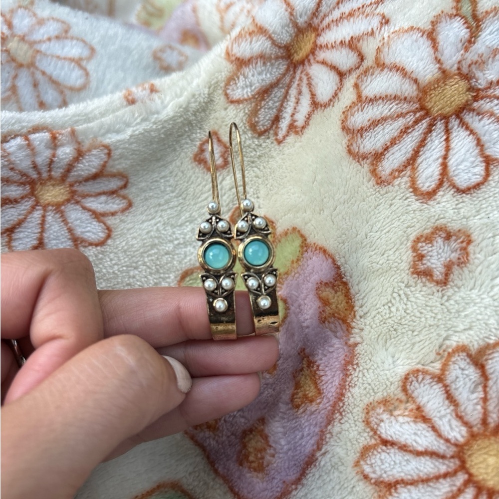 Elegant Gold and Silver Dangle Earrings